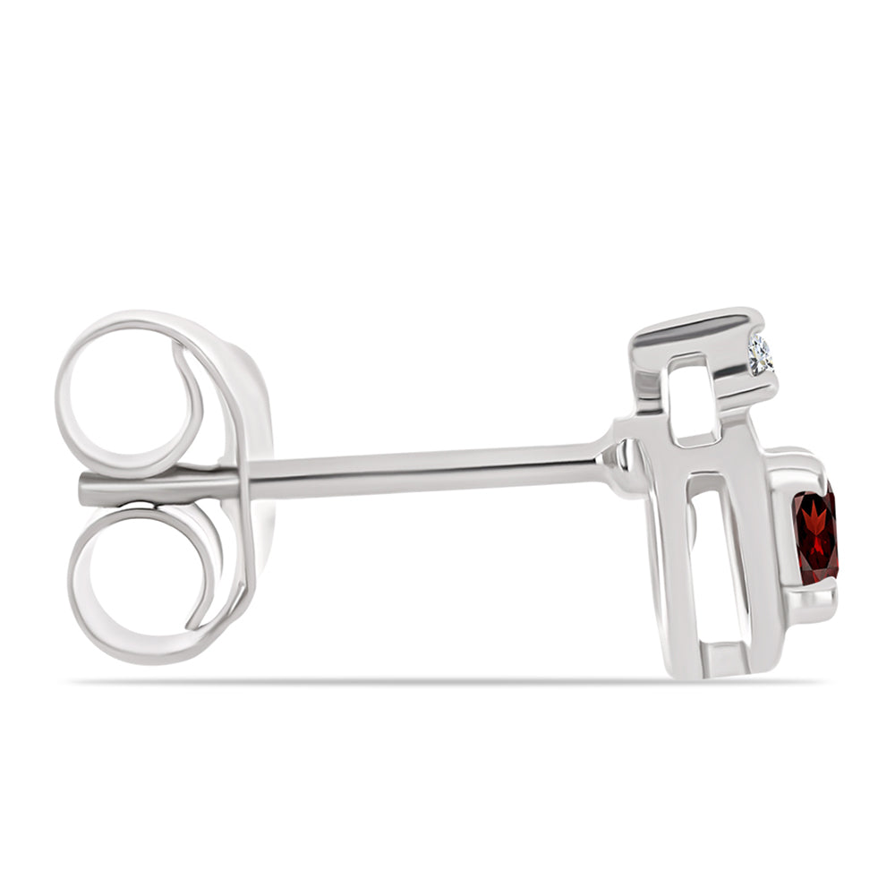 Ezüst Fülbevaló Barton Gránáttal és Fehér Topázzal 2 