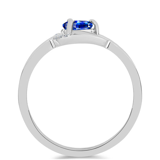 Ezüst Gyűrű Ausztrál Kék Zafírral és Fehér Topázzal