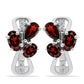 Ezüst Fülbevaló Barton Gránáttal és Fehér Topázzal
