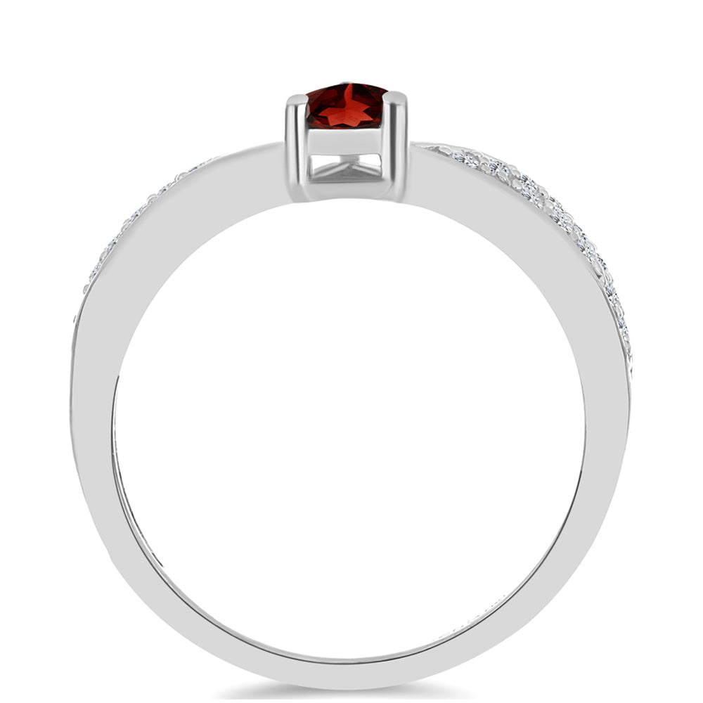 Ezüst Gyűrű Barton Gránáttal és Fehér Topázzal 2 