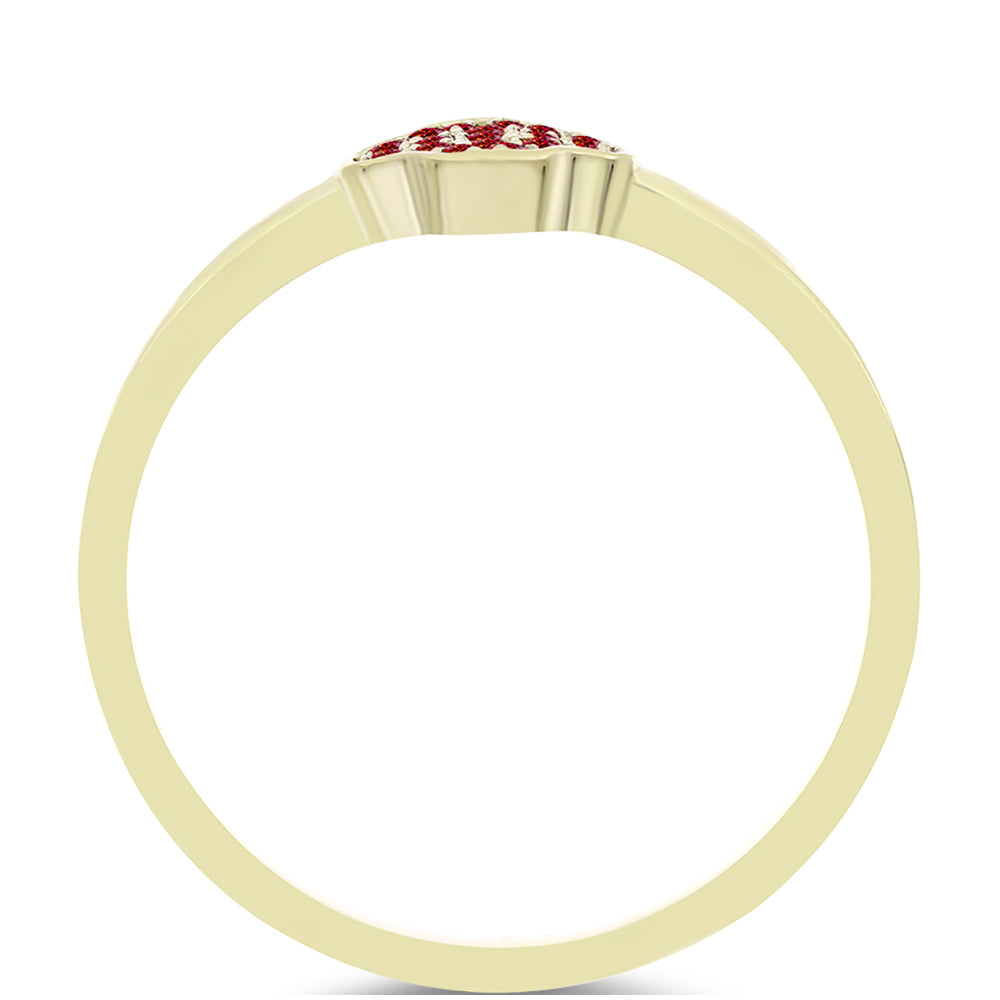 Arannyal Bevont Ezüst Gyűrű Fenséges Vörös Moissanite-tal