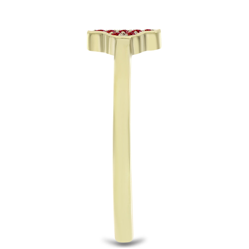 Arannyal Bevont Ezüst Gyűrű Fenséges Vörös Moissanite-tal