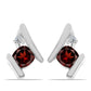 Ezüst Fülbevaló Barton Gránáttal és Fehér Topázzal