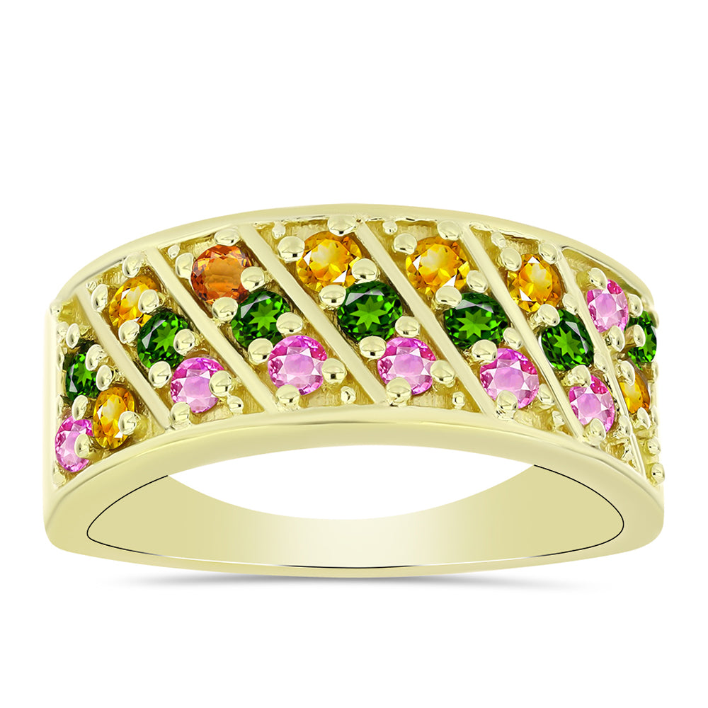 Arannyal Bevont Ezüst Gyűrű Csakra Tourmalinnal 1 