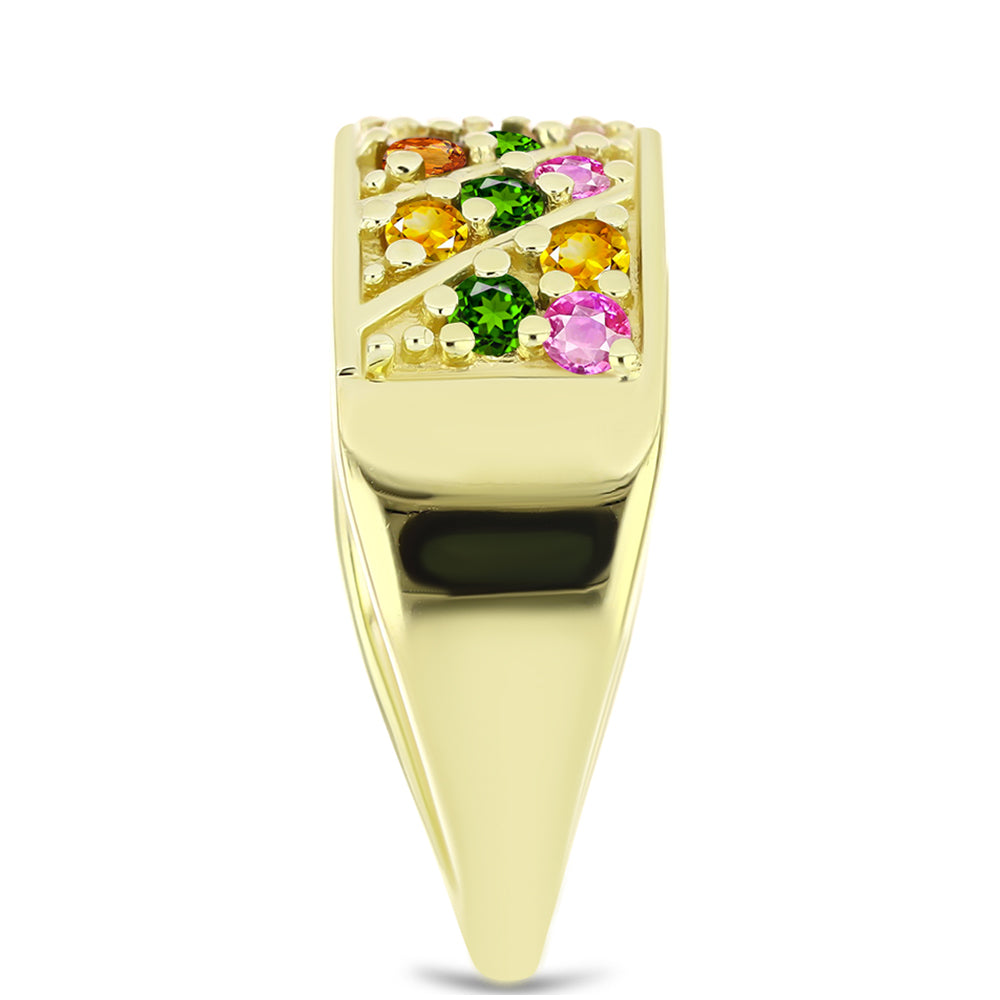 Arannyal Bevont Ezüst Gyűrű Csakra Tourmalinnal 4 