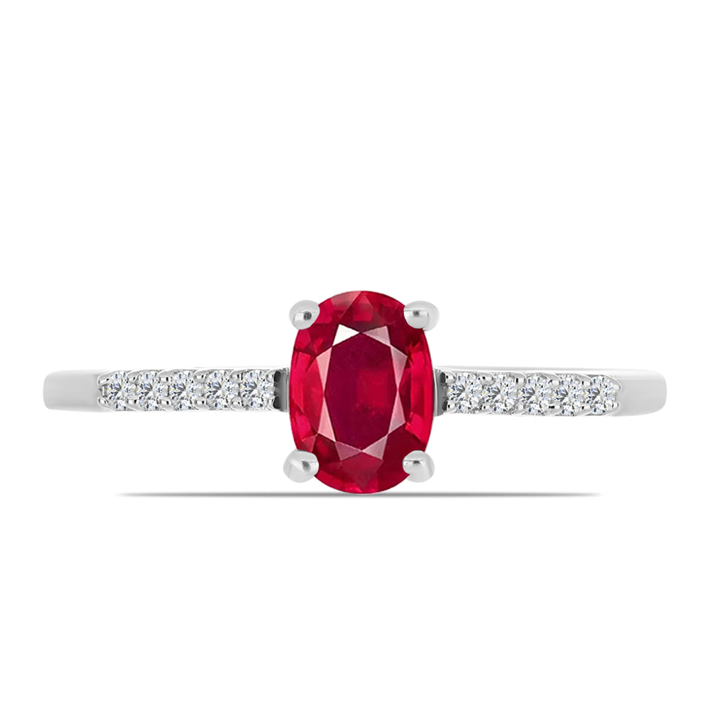 Ezüst Gyűrű Madagaszkári Rubinnal és Fehér Topázzal 1 