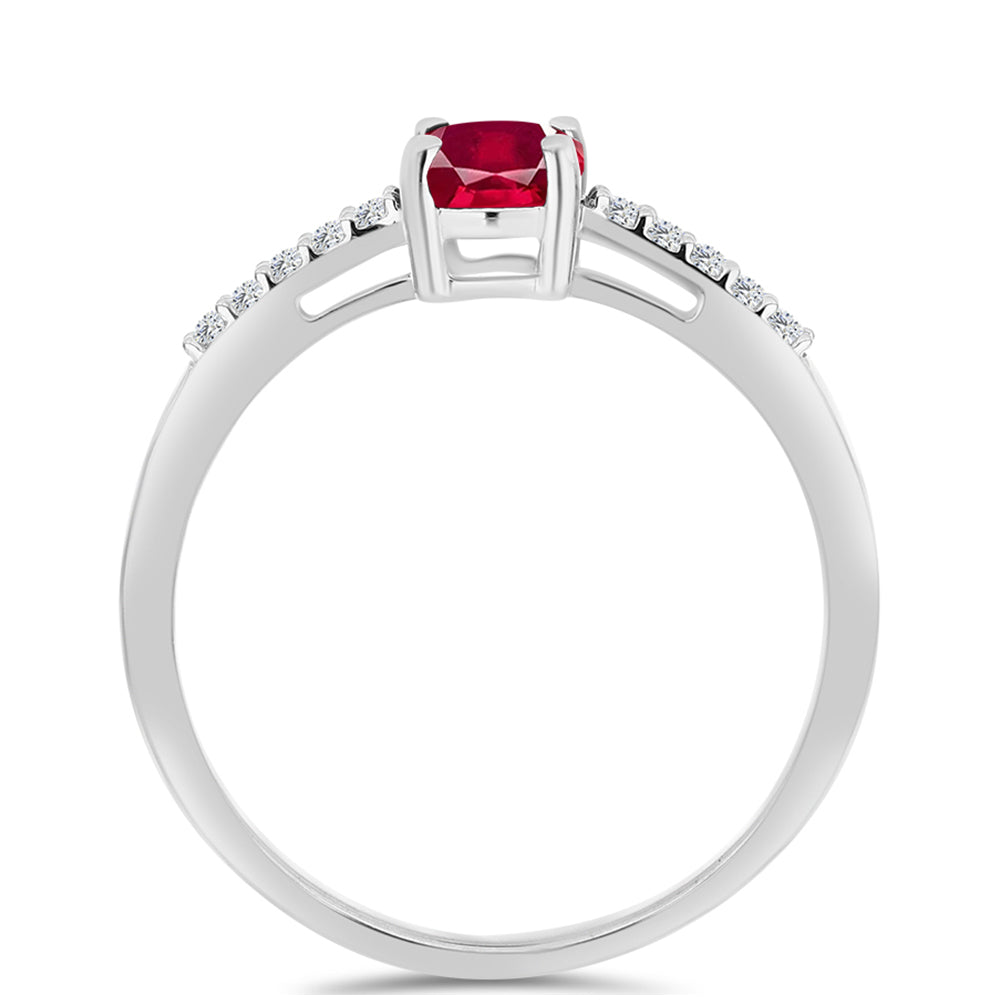 Ezüst Gyűrű Madagaszkári Rubinnal és Fehér Topázzal 2 