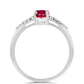 Ezüst Gyűrű Madagaszkári Rubinnal és Fehér Topázzal