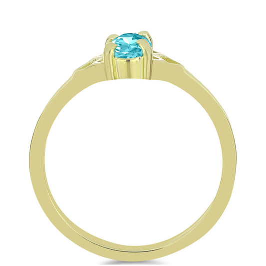 Arannyal Bevont Ezüst Gyűrű Paraiba Kvarccal