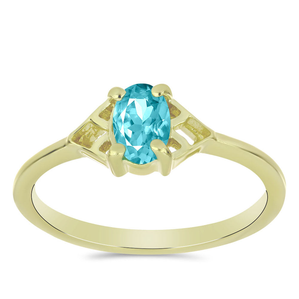 Arannyal Bevont Ezüst Gyűrű Paraiba Kvarccal