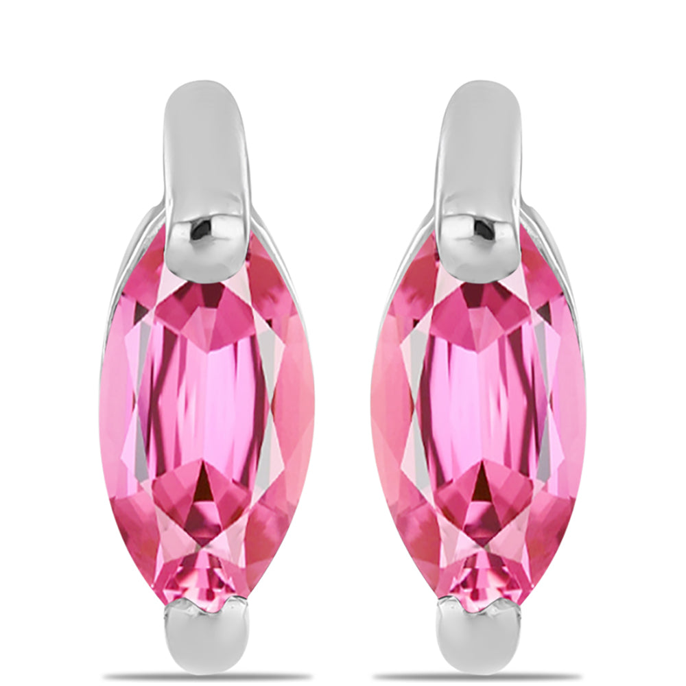 Ezüst Fülbevaló Pelmadullai Rózsaszínű Turmalinnal 1 