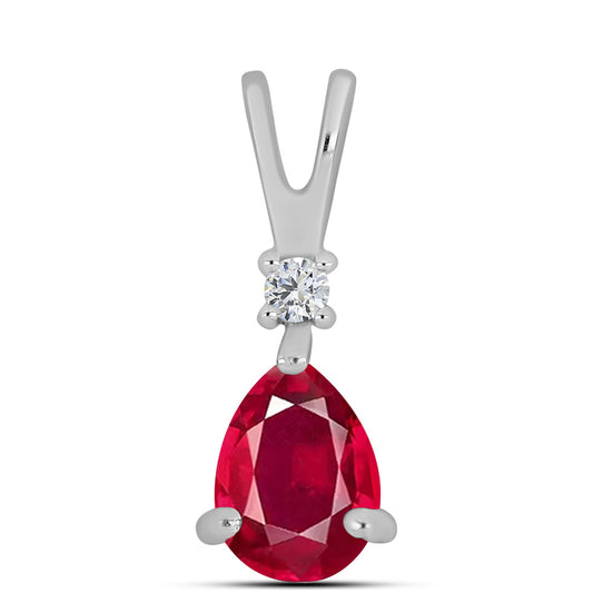 Ezüst Medál Madagaszkári Rubinnal és Fehér Topázzal