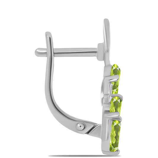 Ezüst Fülbevaló Changbai Peridottal