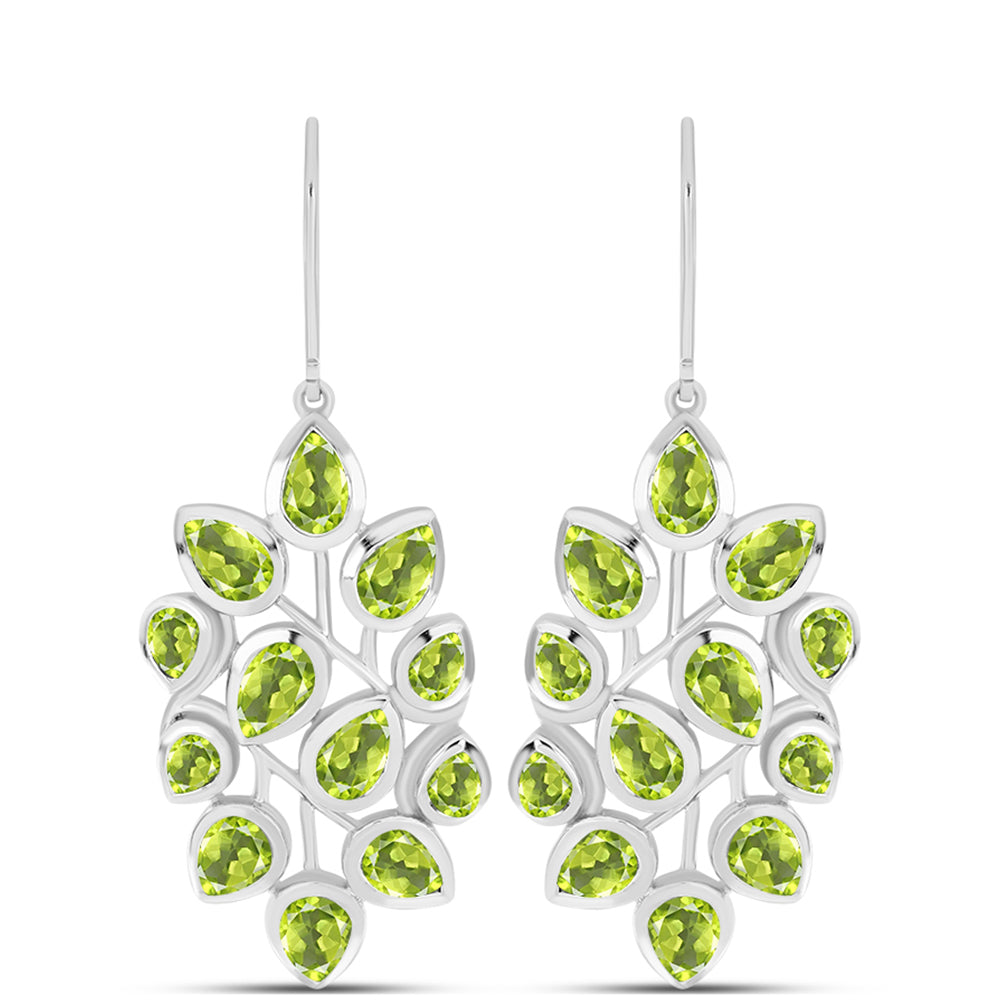 Ezüst Fülbevaló Changbai Peridottal 1 