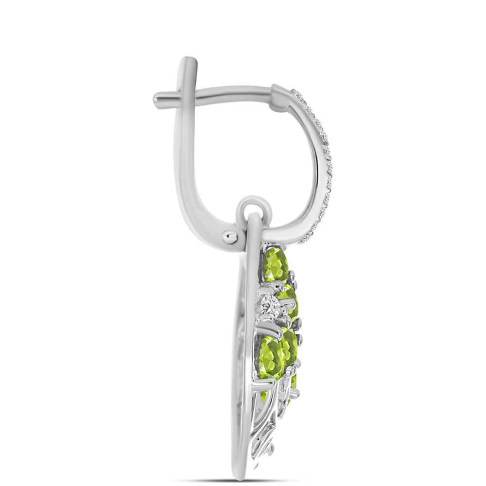 Ezüst Fülbevaló Changbai Peridottal és Fehér Topázzal 2 