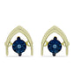 Arannyal Bevont Ezüst Fülbevaló Kék Táncoló Gyémánttal