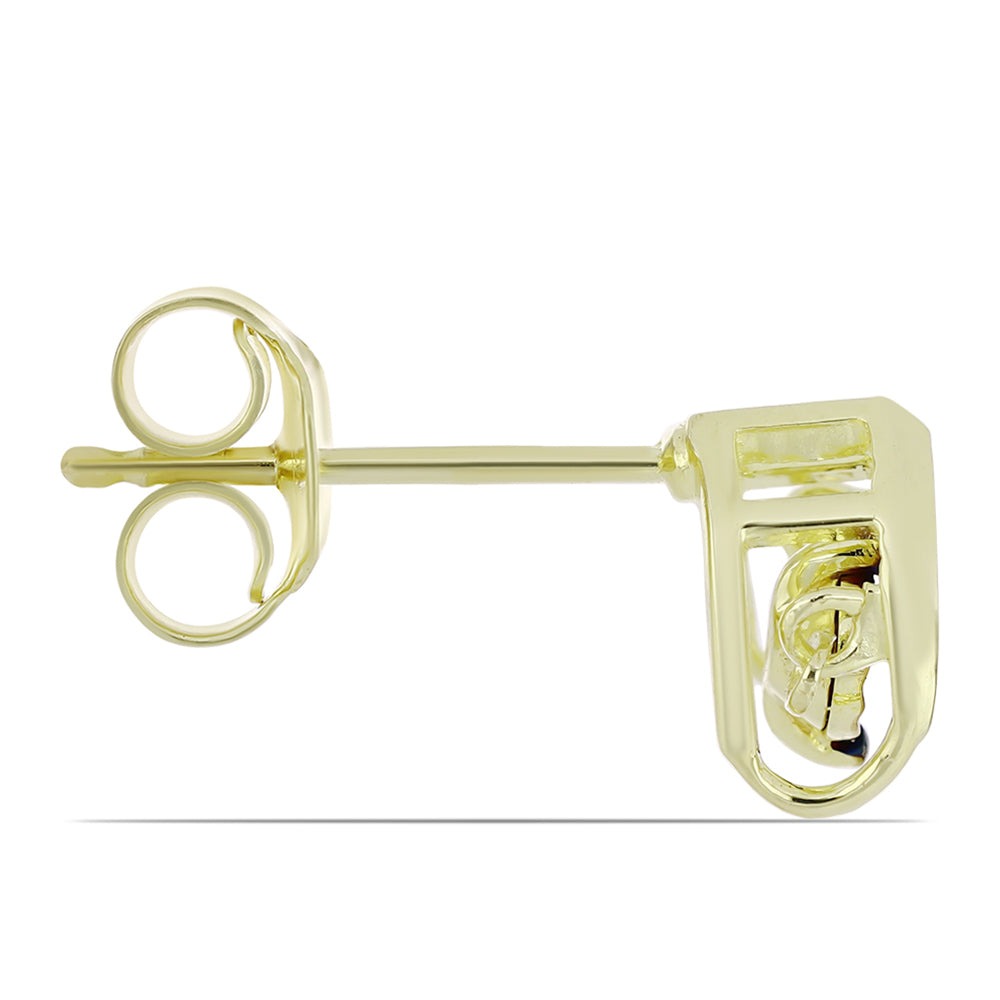 Arannyal Bevont Ezüst Fülbevaló Kék Táncoló Gyémánttal 2 