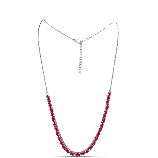 Ezüst Nyaklánc Madagaszkári Rubinnal