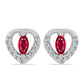 Ezüst Fülbevaló Madagaszkári Rubinnal és Fehér Topázzal