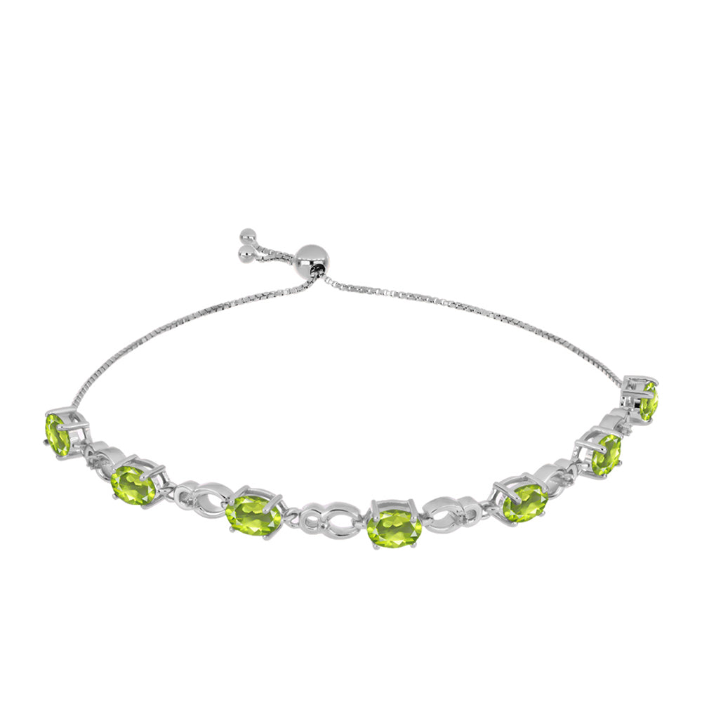 Ezüst Karkötő Changbai Peridottal és Fehér Topázzal 1 