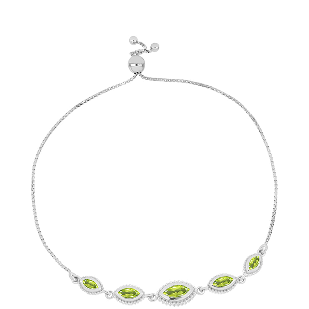 Ezüst Karkötő Changbai Peridottal 2 