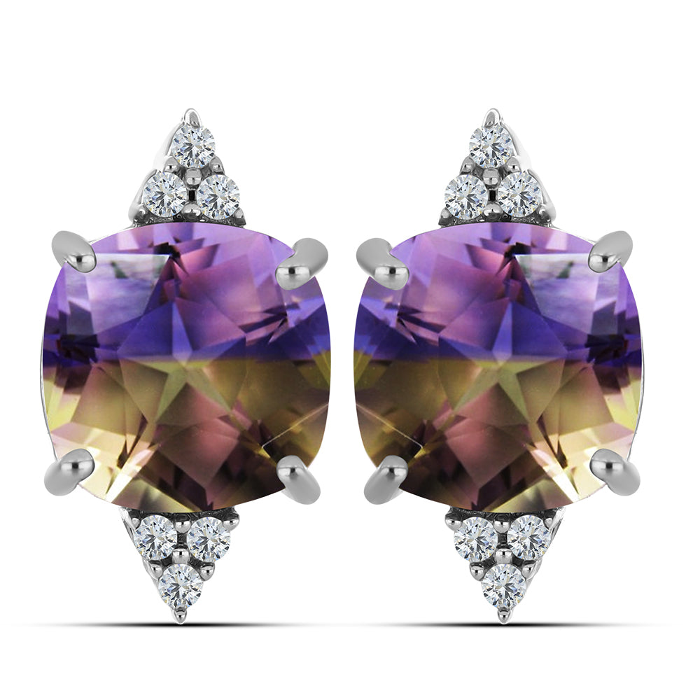 Ezüst Fülbevaló Anahi Ametrinnel és Fehér Topázzal 1 