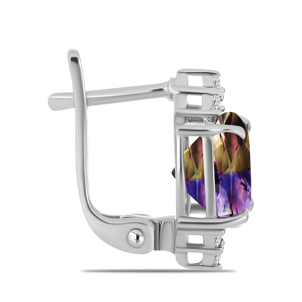 Ezüst Fülbevaló Anahi Ametrinnel és Fehér Topázzal 2 
