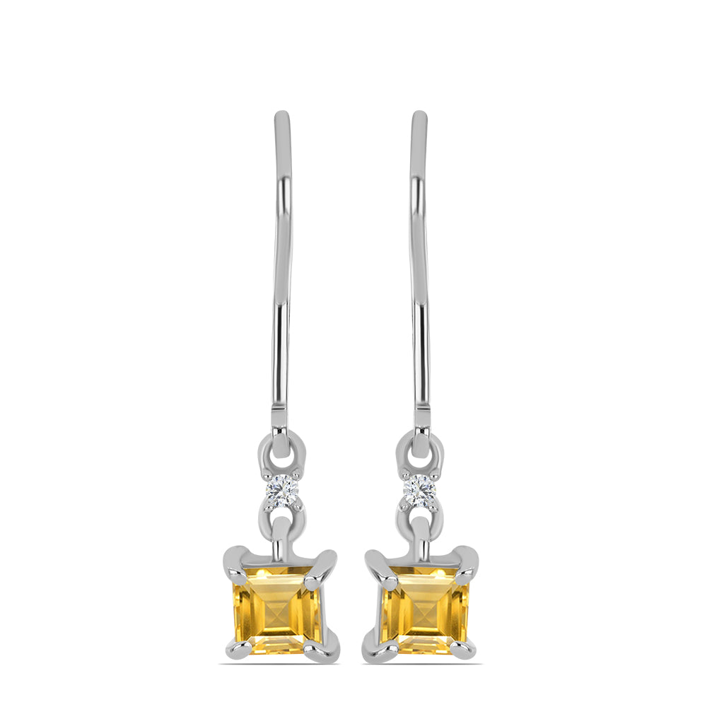 Ezüst Szett Ural Citrinnel és Fehér Topázzal ( Fülbevaló+Gyűrű+Medál )