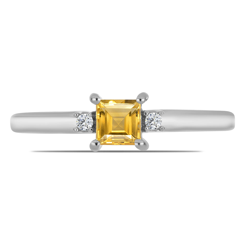 Ezüst Szett Ural Citrinnel és Fehér Topázzal ( Fülbevaló+Gyűrű+Medál ) 3 