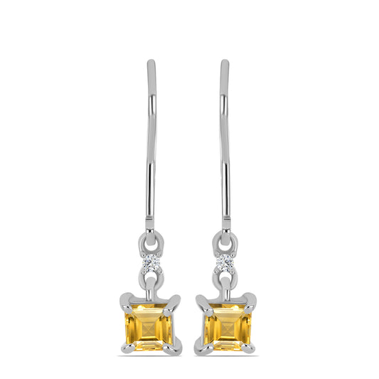 Ezüst Szett Ural Citrinnel és Fehér Topázzal ( Fülbevaló+Gyűrű+Medál )