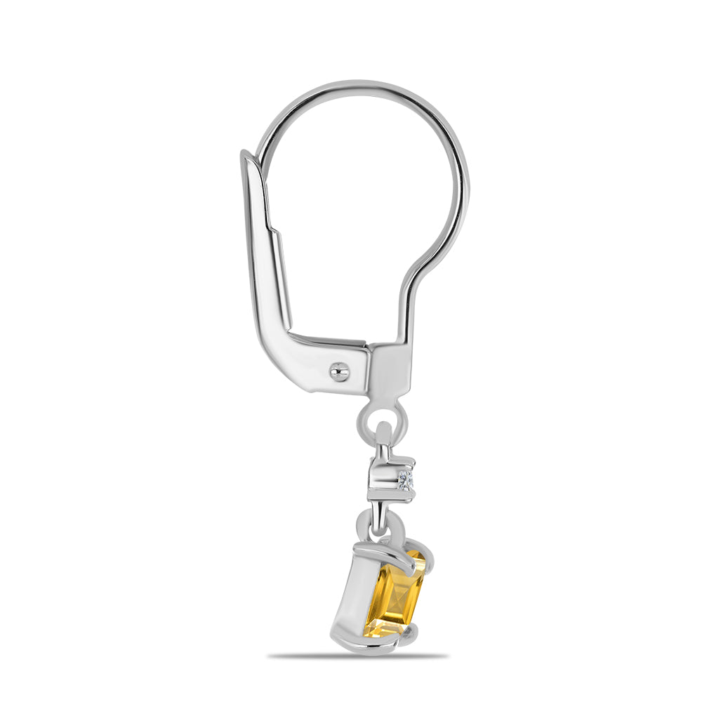 Ezüst Szett Ural Citrinnel és Fehér Topázzal ( Fülbevaló+Gyűrű+Medál ) 5 