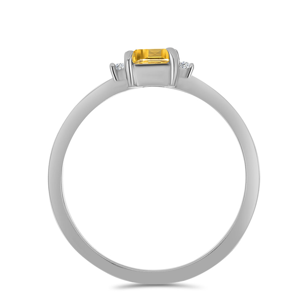 Ezüst Szett Ural Citrinnel és Fehér Topázzal ( Fülbevaló+Gyűrű+Medál ) 6 