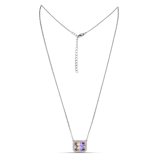 Ezüst Nyaklánc Anahi Ametrinnel és Fehér Topázzal