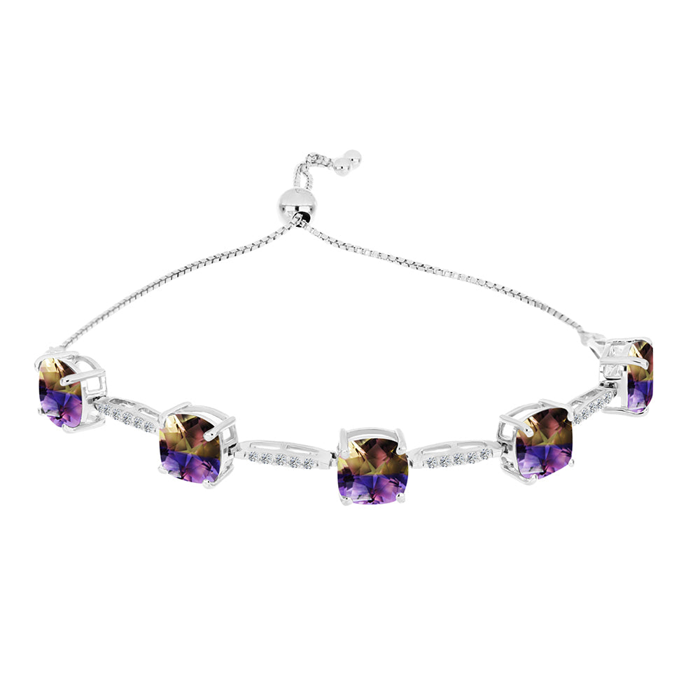 Ezüst Karkötő Anahi Ametrinnel és Fehér Topázzal 1 