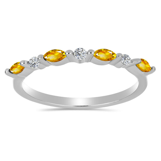 Ezüst Gyűrű Ural Citrinnel és Fehér Topázzal