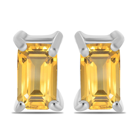 Ezüst Fülbevaló Ural Citrinnel