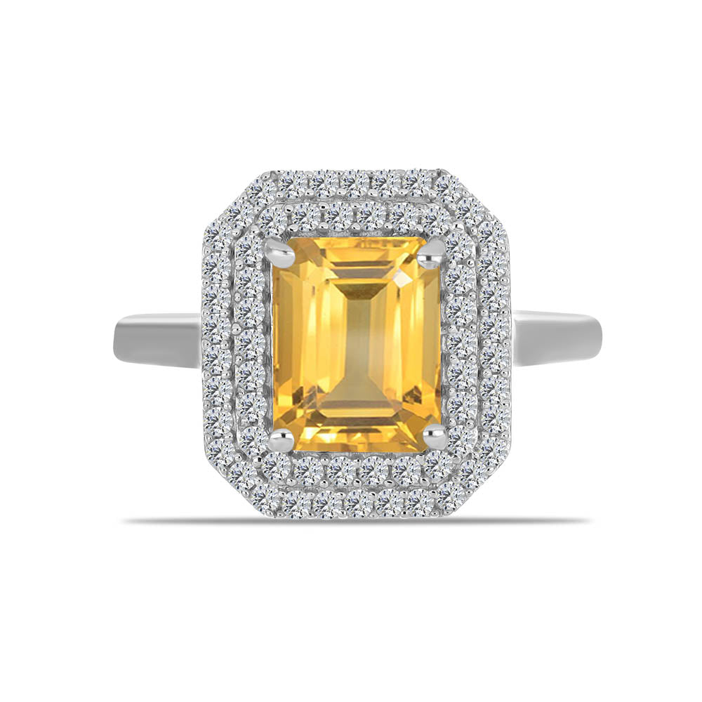 Ezüst Gyűrű Ural Citrinnel és Fehér Topázzal 1 