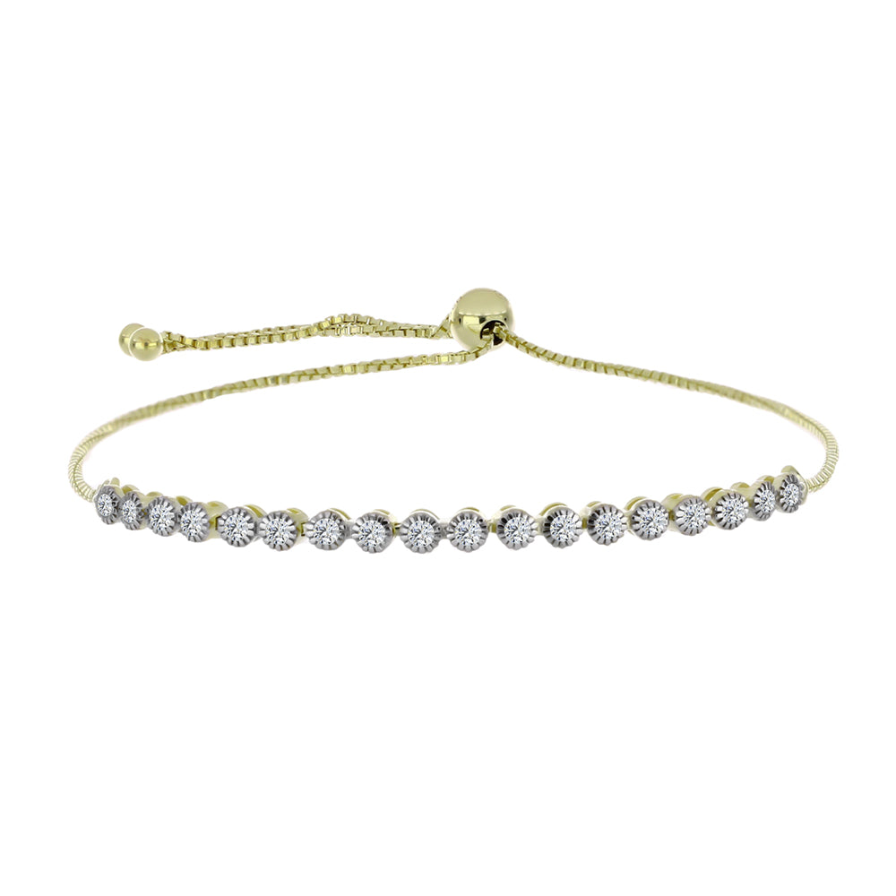 Arannyal Bevont Ezüst Karkötő Minősített laboratóriumban előállított Gyémánttal 1 