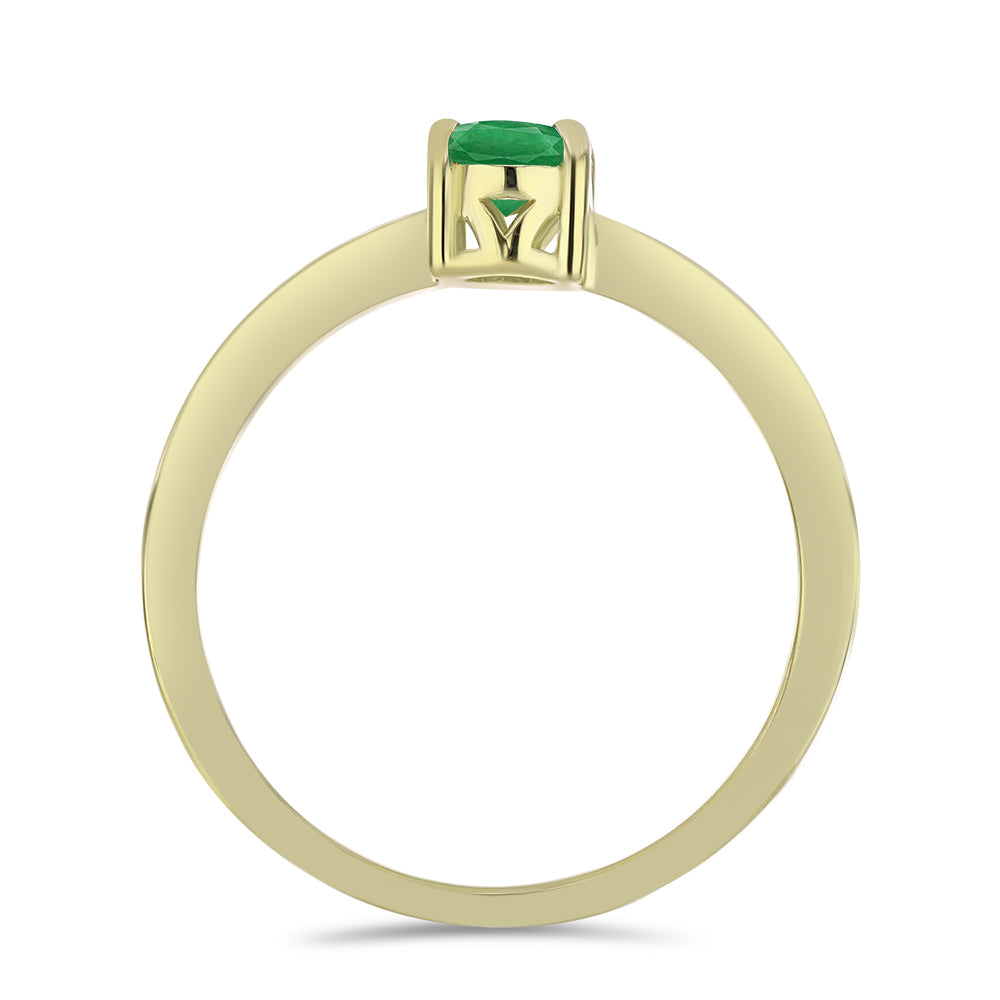 Arannyal Bevont Ezüst Gyűrű Zambiai Smaragddal 2 