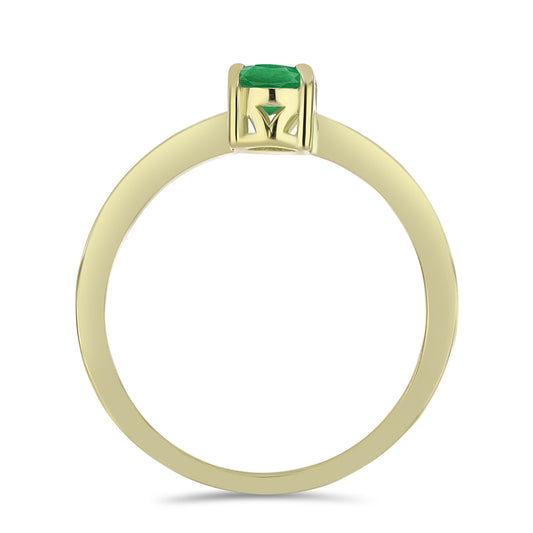 Arannyal Bevont Ezüst Gyűrű Zambiai Smaragddal