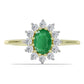 Arannyal Bevont Ezüst Gyűrű Zambiai Smaragddal és Fehér Topázzal