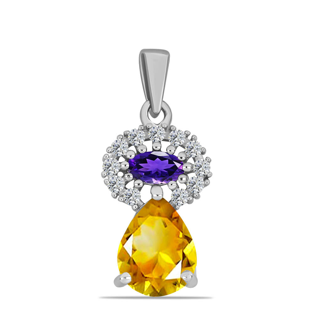 Ezüst Medál Ural Citrinnel és Marokkói Ametiszttel 1 