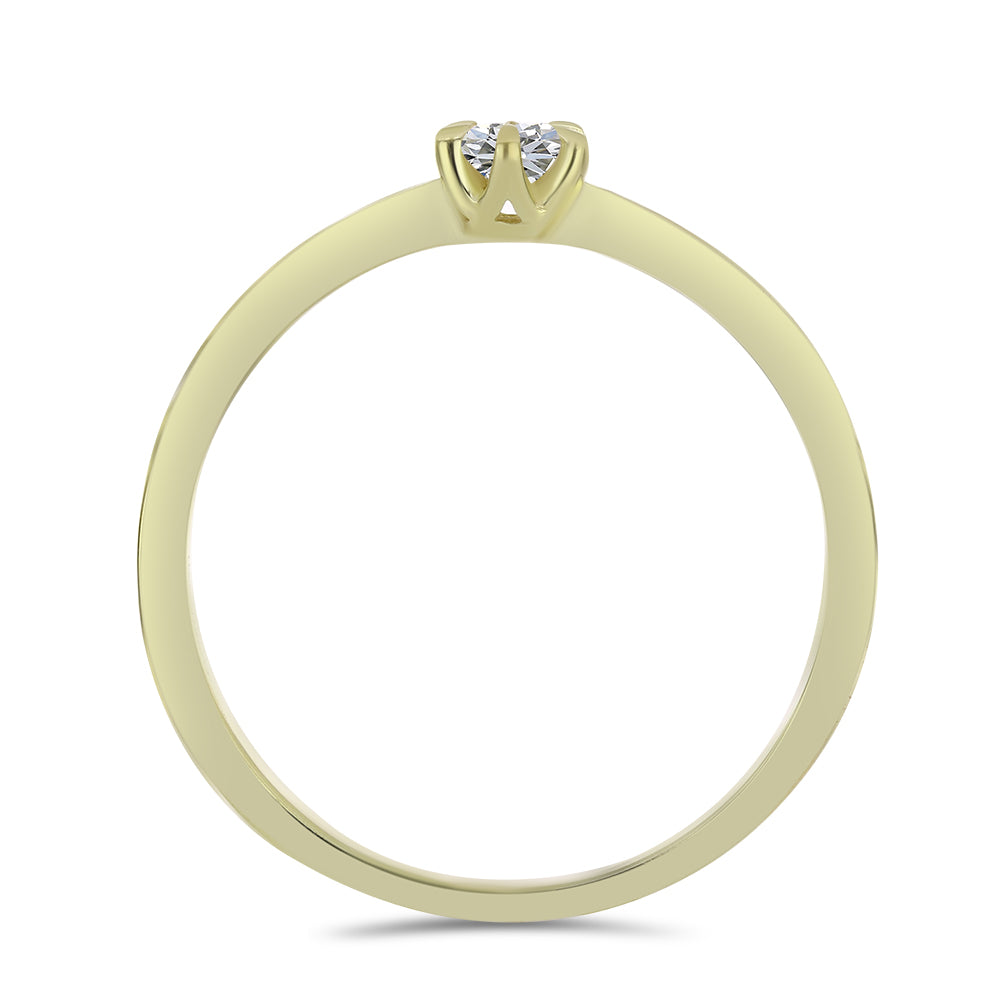 Arannyal Bevont Ezüst Gyűrű Minősített laboratóriumban előállított Gyémánttal 2 