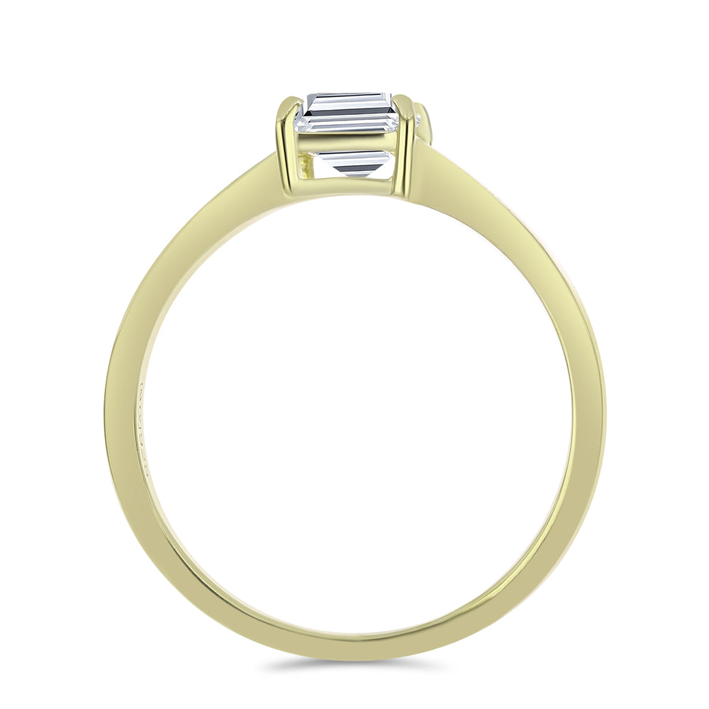 Arannyal Bevont Ezüst Gyűrű Minősített laboratóriumban előállított Gyémánttal