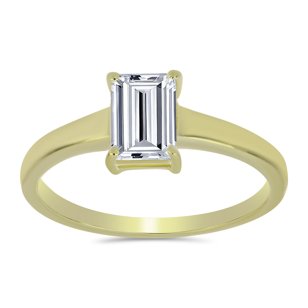 Arannyal Bevont Ezüst Gyűrű Minősített laboratóriumban előállított Gyémánttal 3 