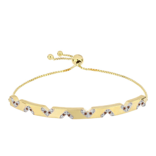 Arannyal Bevont Ezüst Karkötő Kognak Gyémánttal