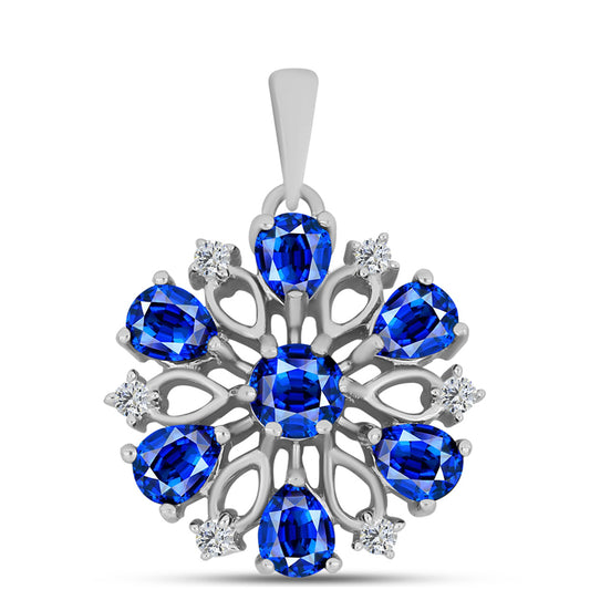 Ezüst Medál Ausztrál Kék Zafírral és Fehér Topázzal
