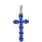 Kereszt Ezüst Medál Ausztrál Kék Zafírral