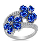 Ezüst Gyűrű Ausztrál Kék Zafírral és Fehér Topázzal