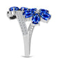 Ezüst Gyűrű Ausztrál Kék Zafírral és Fehér Topázzal